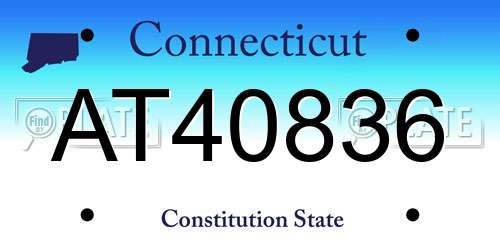 AT40836 Connecticut License Plate