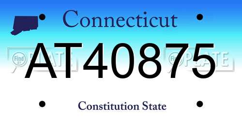 AT40875 Connecticut License Plate
