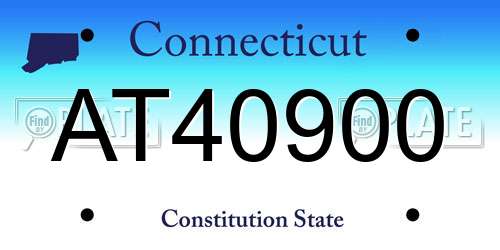 AT40900 Connecticut License Plate