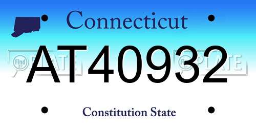 AT40932 Connecticut License Plate
