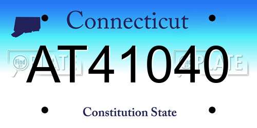 AT41040 Connecticut License Plate