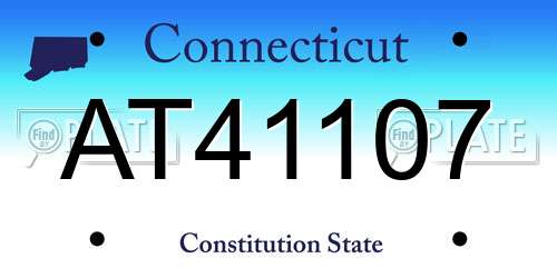 AT41107 Connecticut License Plate