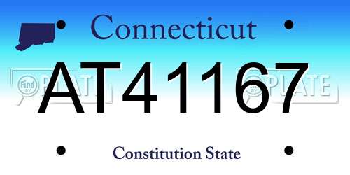 AT41167 Connecticut License Plate