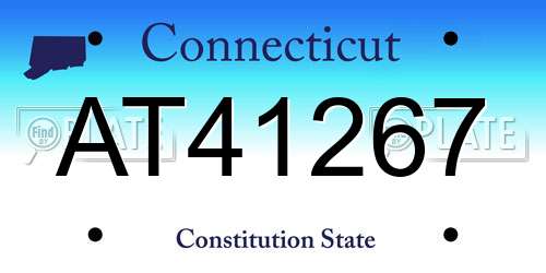 AT41267 Connecticut License Plate