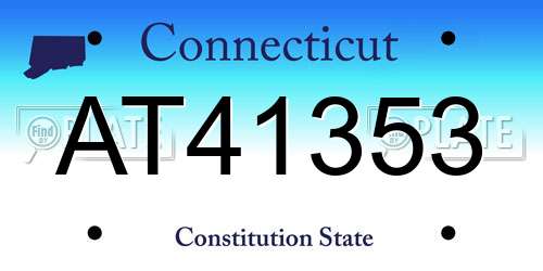 AT41353 Connecticut License Plate