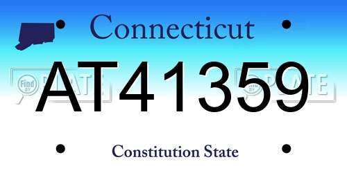 AT41359 Connecticut License Plate