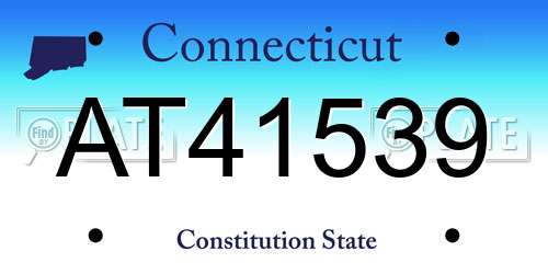 AT41539 Connecticut License Plate