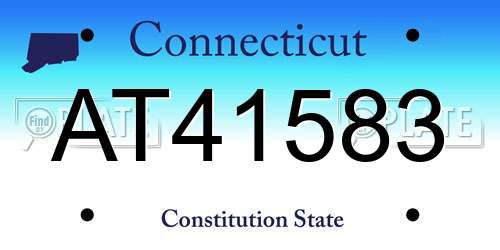 AT41583 Connecticut License Plate