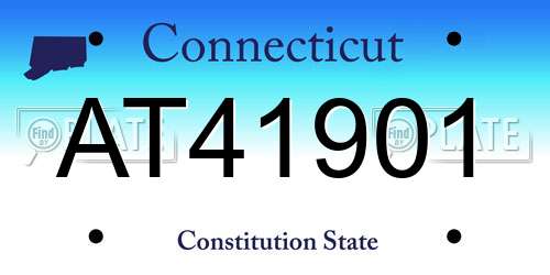 AT41901 Connecticut License Plate