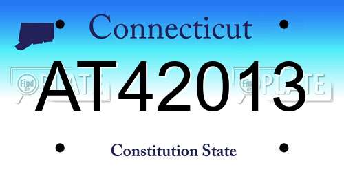 AT42013 Connecticut License Plate