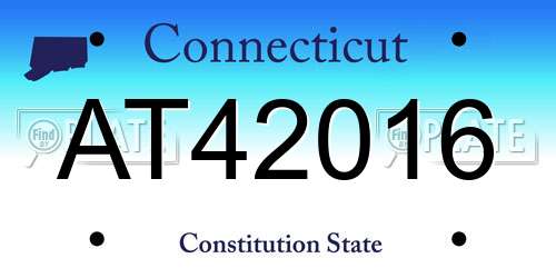 AT42016 Connecticut License Plate