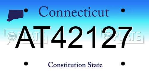 AT42127 Connecticut License Plate