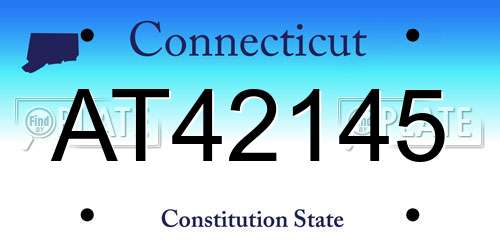 AT42145 Connecticut License Plate