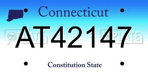 AT42147 Connecticut License Plate