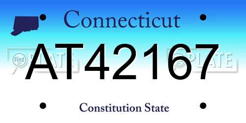 AT42167 Connecticut License Plate