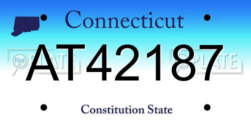 AT42187 Connecticut License Plate