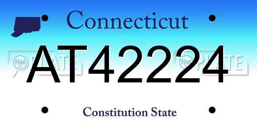 AT42224 Connecticut License Plate