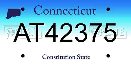 AT42375 Connecticut License Plate