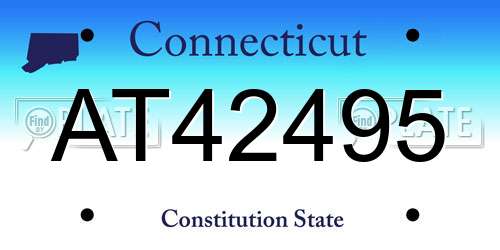 AT42495 Connecticut License Plate
