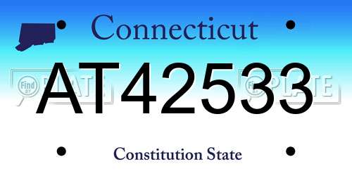 AT42533 Connecticut License Plate