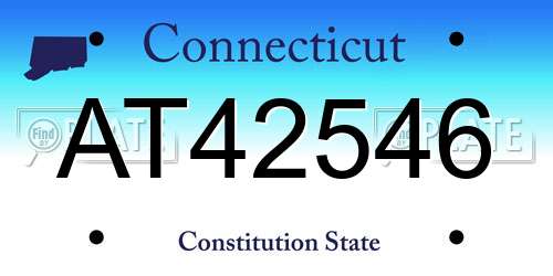 AT42546 Connecticut License Plate