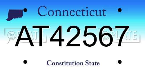 AT42567 Connecticut License Plate