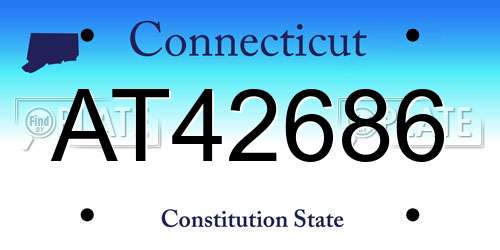AT42686 Connecticut License Plate