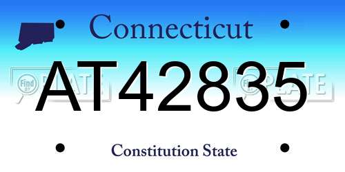 AT42835 Connecticut License Plate