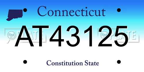 AT43125 Connecticut License Plate