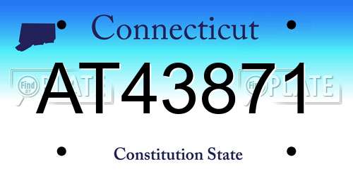 AT43871 Connecticut License Plate