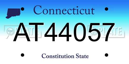 AT44057 Connecticut License Plate