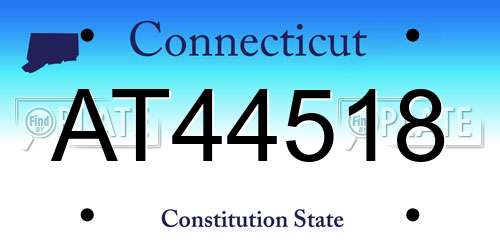 AT44518 Connecticut License Plate