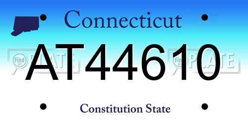 AT44610 Connecticut License Plate
