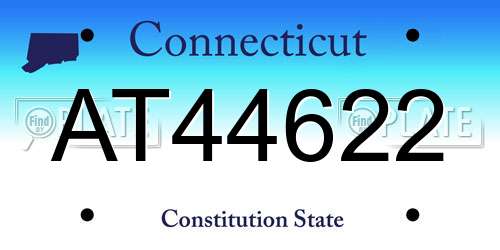 AT44622 Connecticut License Plate
