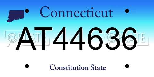 AT44636 Connecticut License Plate