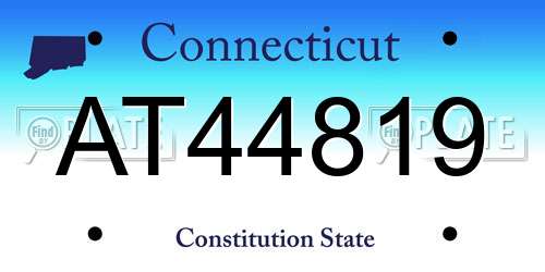 AT44819 Connecticut License Plate