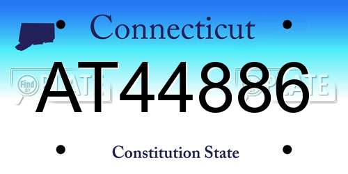 AT44886 Connecticut License Plate