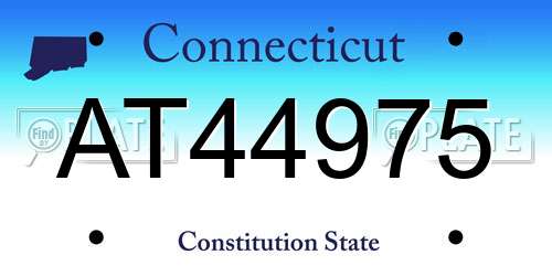 AT44975 Connecticut License Plate