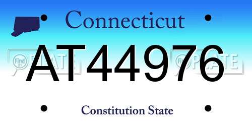 AT44976 Connecticut License Plate