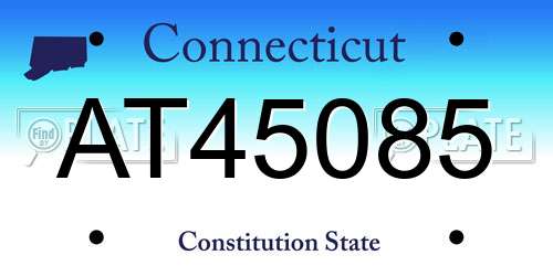 AT45085 Connecticut License Plate