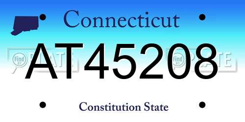 AT45208 Connecticut License Plate
