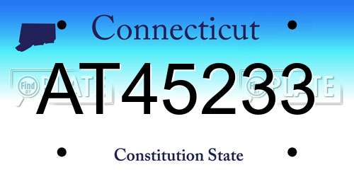 AT45233 Connecticut License Plate