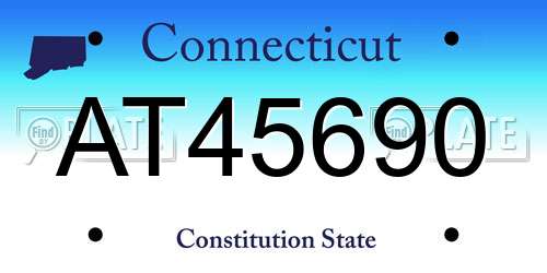 AT45690 Connecticut License Plate