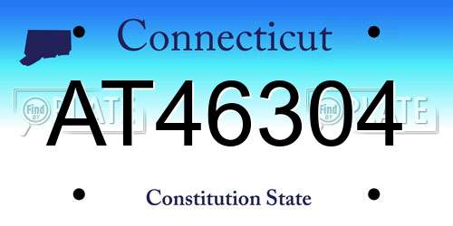 AT46304 Connecticut License Plate