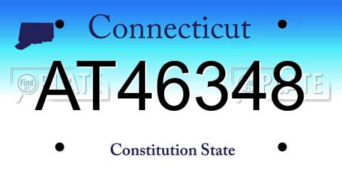 AT46348 Connecticut License Plate