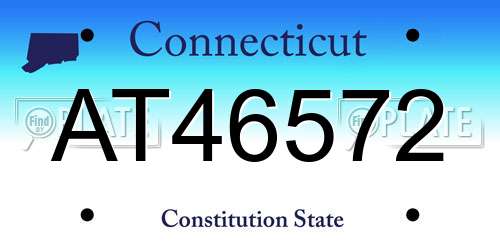 AT46572 Connecticut License Plate
