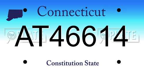 AT46614 Connecticut License Plate
