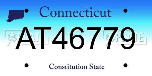 AT46779 Connecticut License Plate