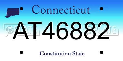 AT46882 Connecticut License Plate