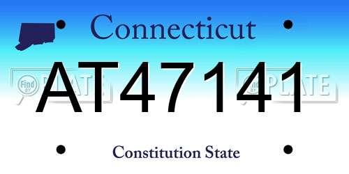 AT47141 Connecticut License Plate